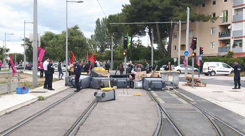 blocage trams montpellier