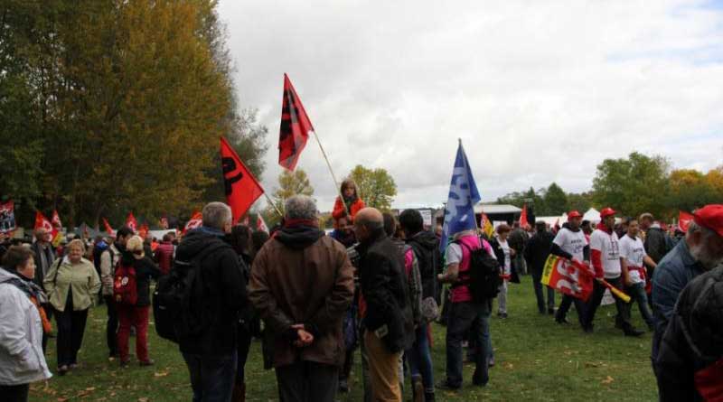 Manifestation de soutien aux salariés Goodyear à Amiens le 19 octobre. 